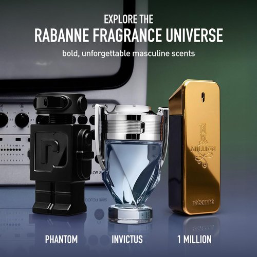 Rabanne Phantom Eau de Parfum for Men - Aromatic Ambery Perfume with Lavender, Orange Blossom & Vanilla - Long Lasting & Thrilling Refillable Fragrance Spray from Paris, 3.4 oz