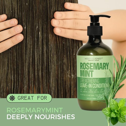 Regine Switzerland Rosemary Mint Leave-In Conditioner - 16 fl oz | Nourishing & Strengthening for All Hair Types | Sulfate-Free & Paraben-Free