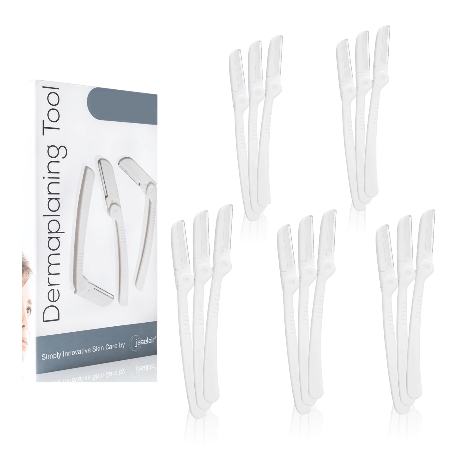 Dermaplaning Tool (15 Count) – Easy to Use Dermaplane Razor for Face – Facial Hair Removal for Women – Blade for Eyebrows and Peach Fuzz – Face Shavers for Women Help Exfoliate and Smooth the Skin