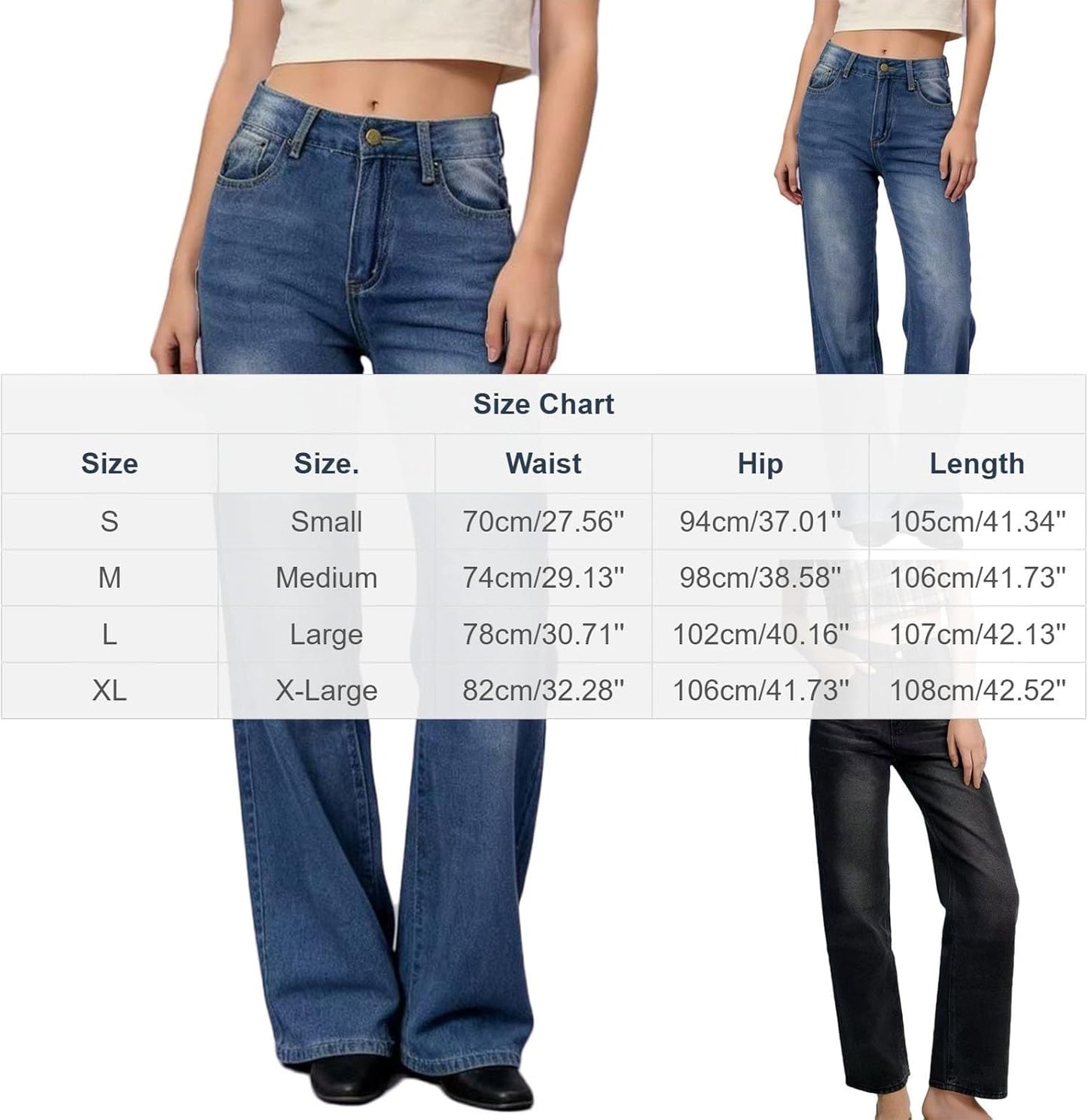 Skiennix Wide Leg Jeans - High Waisted Vintage Denim Pants for Women | Casual & Trendy Summer Fit