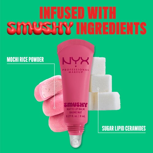 NYX PROFESSIONAL MAKEUP Smushy Matte Lip Balm, Tinted Lip Moisturizer with Soft, Matte Finish - Swipe Sesh (Light Dusty Rose)