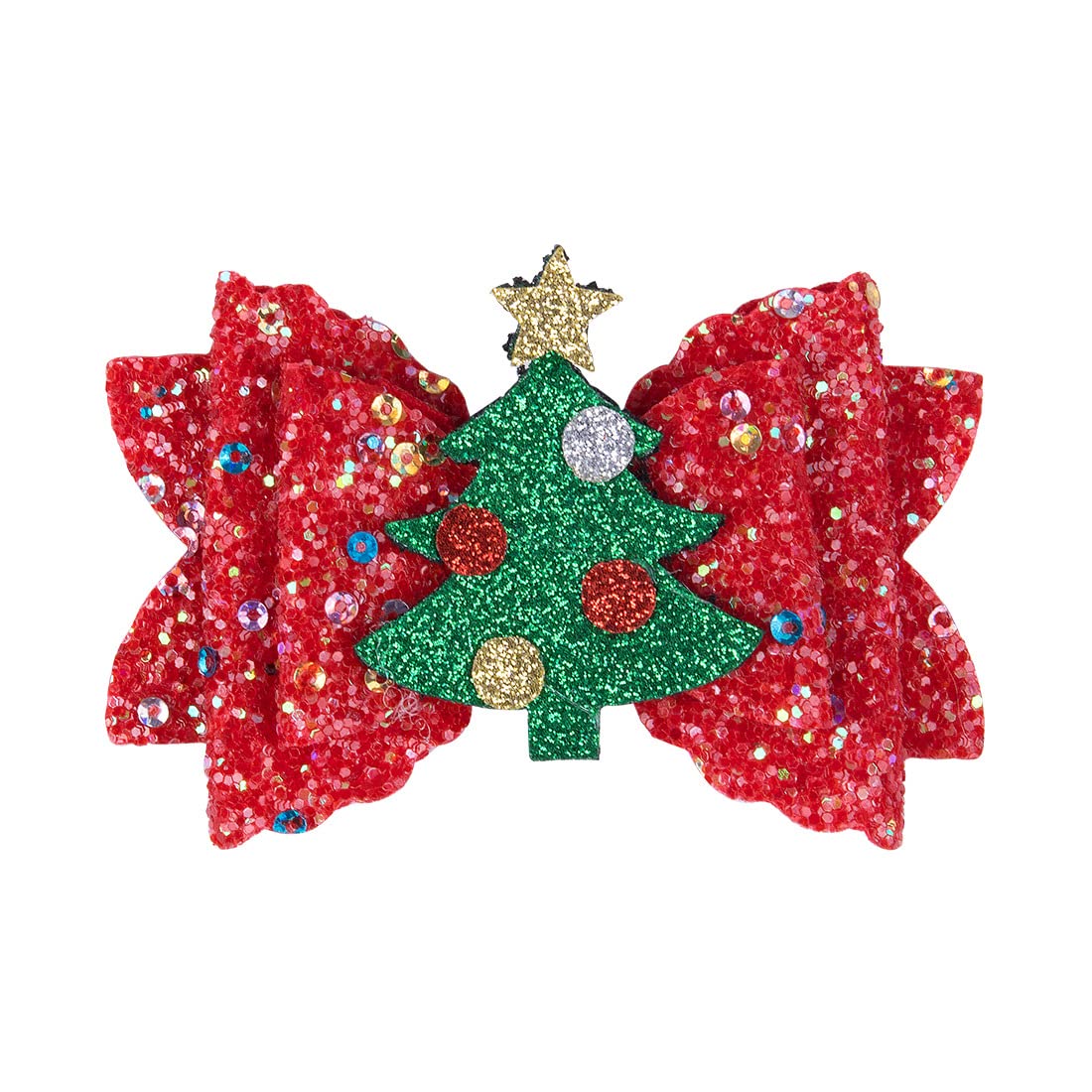 8 Pcs Christmas Red Sequins Bow Hair Clips for Girls Cute Glitter Elk Alligator Hair Bows Snowflake Hairpin Christmas Tree Accessories Teens Kids Party Favor Gift (Elk, Snowflake, Christmas Tree)