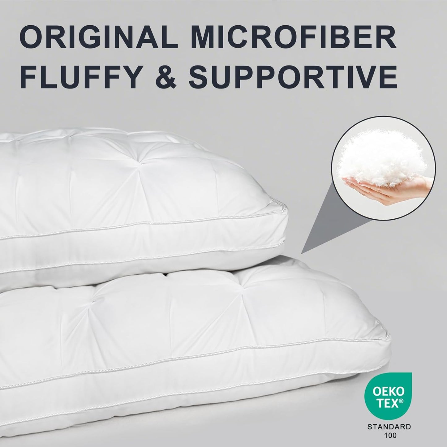 Skiennix Support Bed Pillow Set of 2 | Queen Size, Super Soft Down-Alternative Filling, Hotel Quality