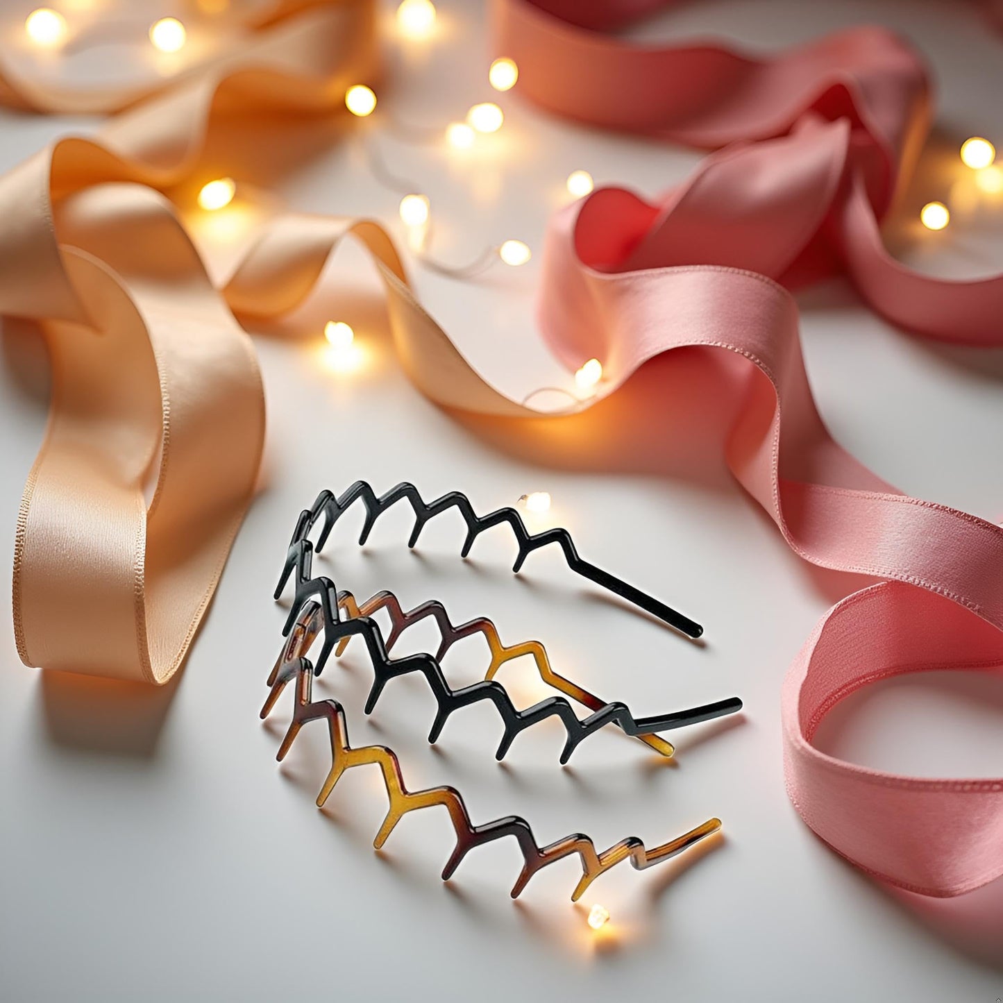 YuanHolumid 2Pcs Zigzag Headband Headband with Teeth Tooth,Plastic Wavy Comb Zig Zag Tooth Comb Plastic Hair Accessories