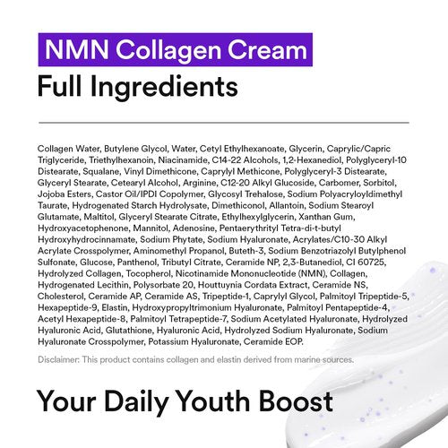VEGANIFECT NMN Collagen Cream | Hydrating & Firming Moisturizer with Peptides & Glutathione & Hyaluronic Acid | Boosts Elasticity & Wrinkle Care | Korean Skincare, 1.69 fl.oz