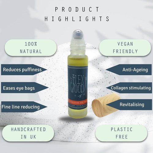 Ilex Wood Revitalising Eye Serum - All-Natural Vegan Anti-Ageing Formula with Cacay Oil & Green Coffee - 10ml