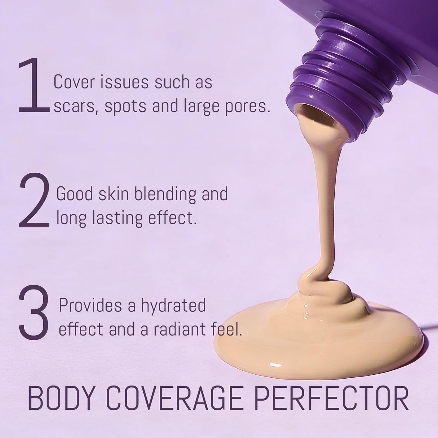 Skiennix Body Coverage Perfector - Waterproof Makeup with Brush & Puff | Full Coverage for Tattoos, Scars (2.0oz Natural Beige)