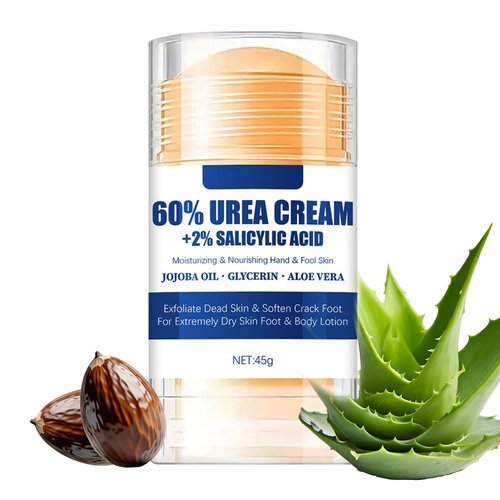 60% Urea Cream With 2% Salicylic Acid Foot Cream Stick, Softening and Moisturizing for Dry Cracked Heel Knees Elbows Hands Urea Foot Balm Repair Creams Dead Skin Exfoliator for Women and Men 1.41oz
