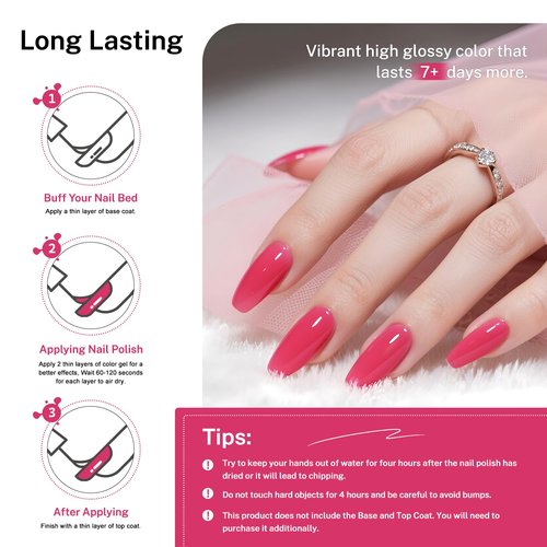 OpenLive Rose Red Nail Polish - 16.5ml Quick Dry Formula for Long-Lasting Shine | Perfect for DIY Nail Art