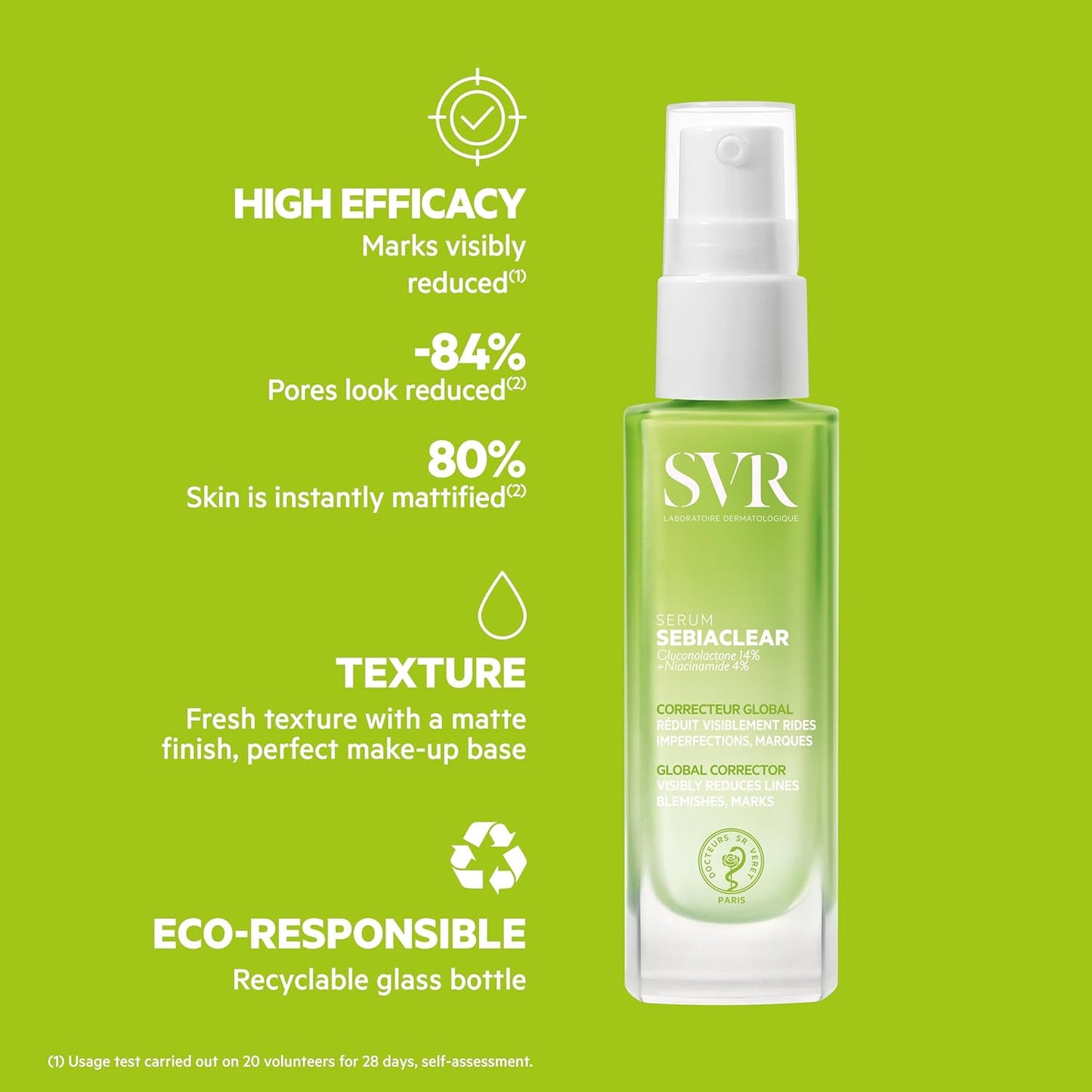 SVR Sebiaclear Face Serum - Retinol Alternative with Niacinamide & Hyaluronic Acid for Oily Skin | 1 fl. oz.