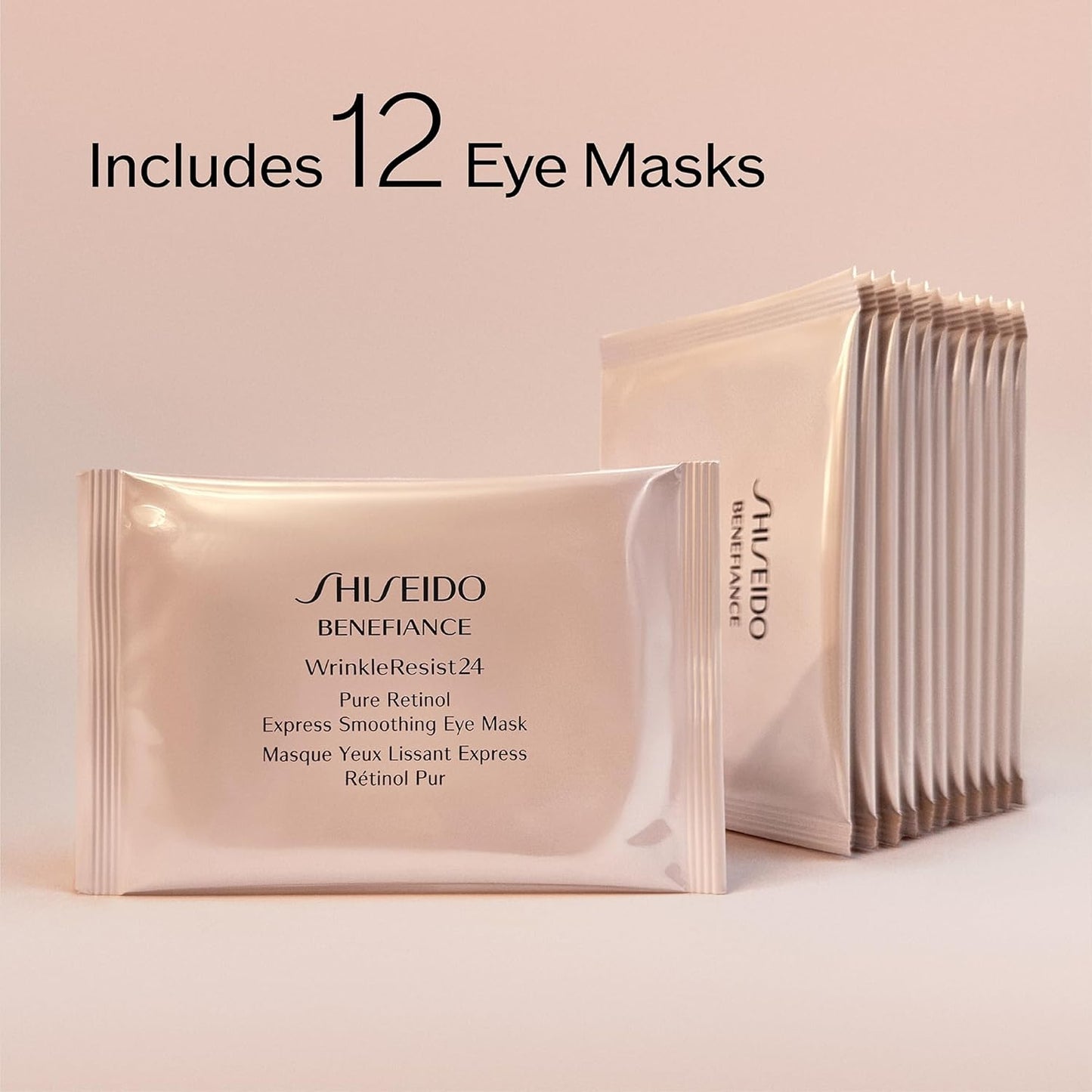 Shiseido Benefiance WrinkleResist24 Eye Mask - Pure Retinol Smoothing Treatment | 12 Sets for Quick Wrinkle Reduction
