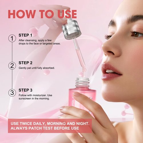 PDRN Pink Glow Serum with Peptides & Niacinamide – Hydrating Korean Glass Skin Serum for Firming, Brightening & Smoothing – 1.01 fl. Oz
