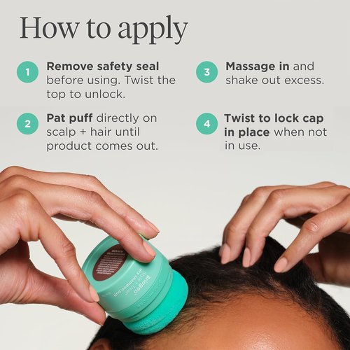 Briogeo Style + Treat Dry Shampoo Puff - Non-Aerosol, Talc-Free Root Refresh & Oil Absorption | 0.5 oz Vegan Powder