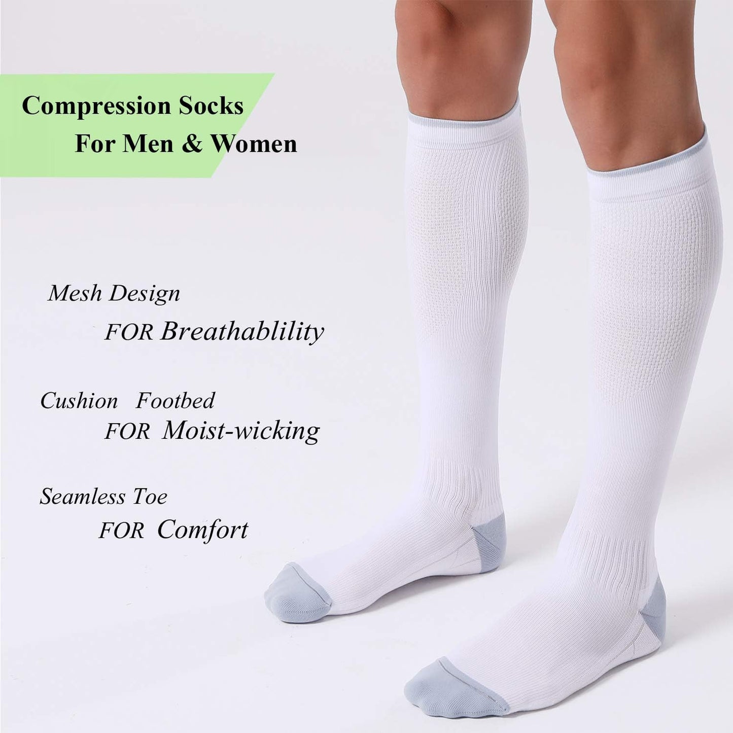 FITRELL Compression Socks - 20-30mmHg Circulation Support for Women & Men | 3 Pairs