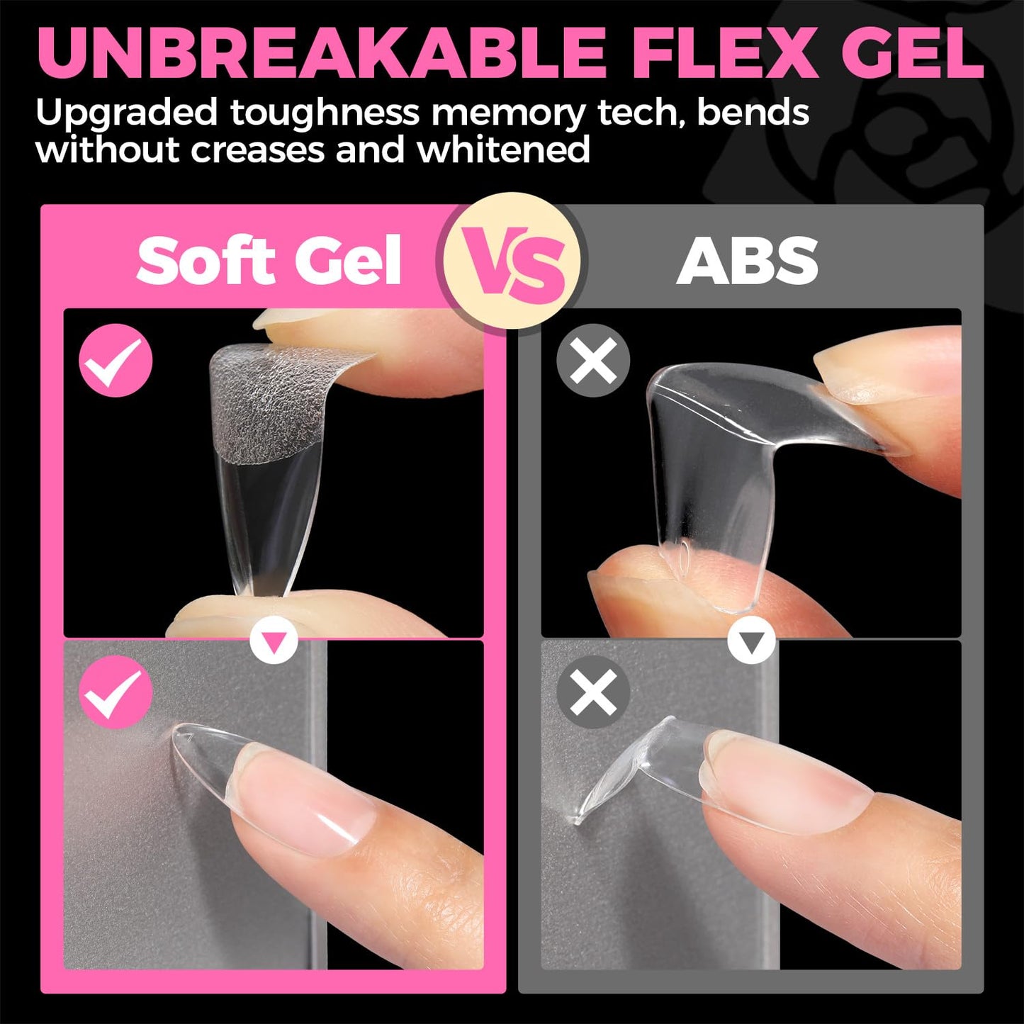 UNA GELLA Gel Nail Glue, Solid Nails Gl ue Gel 40g Lamp Curing Needed Soak Off G LUE Strong Nail G LUE G el for Acrylic Fake Nails Tips Extension Press On Nails for Gelly Tips