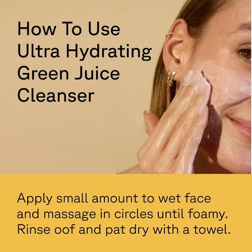 Acure Ultra Hydrating Green Juice Face Cleanser - Superfood Formula for Clear Skin | 4 fl oz