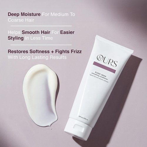 hOURS Sleek Week Smoothing Conditioner - Coconut Oil & Pea Protein for Frizzy Hair - 8 oz