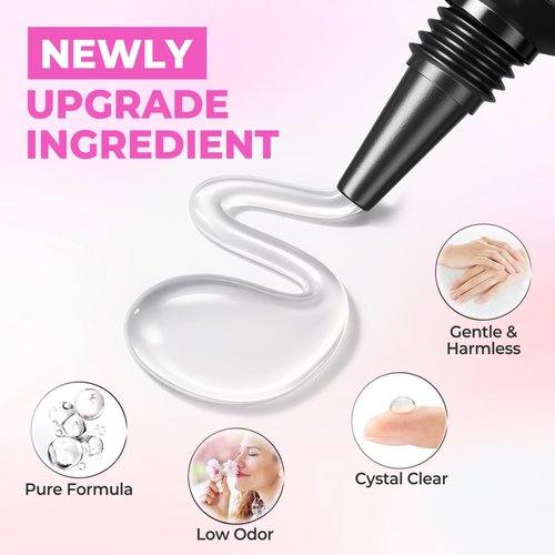 UNA GELLA Gel Nail Glue No U/V Light 15ml Super Strong Nail Glue for Press On Nails & Clear Acrylic Nails Tips Air-dry Strong-hold Formula