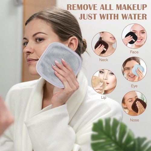 Orighty Makeup Remover Cloths - Premium Reusable Pads for Effortless Makeup Removal | 7-Day Set in Neutrals