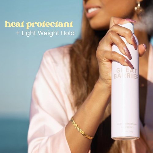 Beachwaver Co. Great Barrier Heat Protectant Hair Spray - Multi-Purpose Styling Treatment for Frizz-Free, Flexible Hold