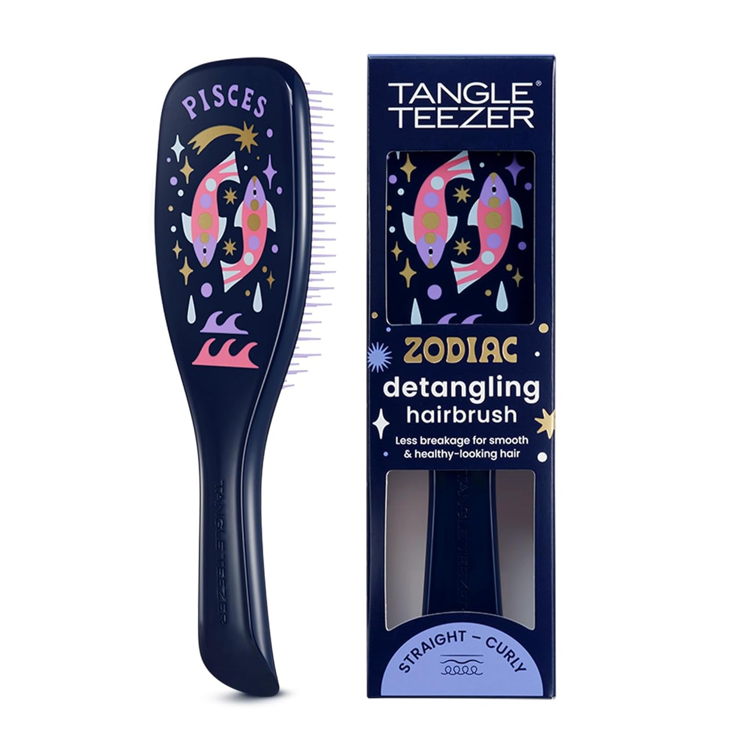 Tangle Teezer Zodiac Ultimate Detangler Hairbrush - Eliminates Knots & Reduces Breakage for All Hair Types | Pisces