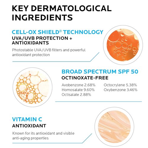 La Roche-Posay Anthelios AOX Daily Antioxidant Serum - Oil-Free Face Moisturizer with SPF & Vitamin C for Sensitive Skin