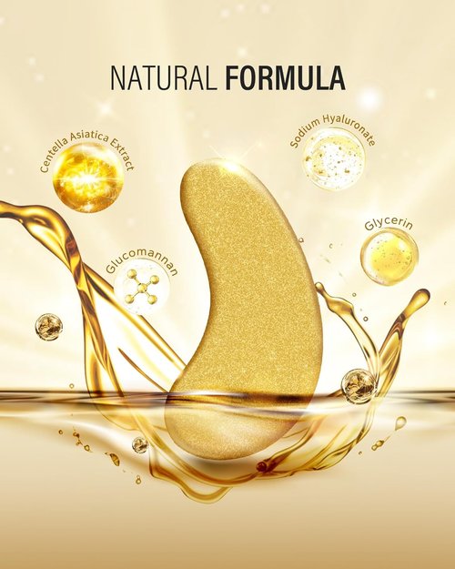 24K Gold Under Eye Patches - Collagen Eye Masks for Dark Circles & Puffiness | 25 Pairs