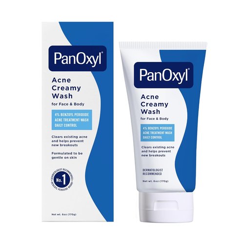 PanOxyl Acne Creamy Wash - 4% Benzoyl Peroxide Treatment for Clear Skin | 6 Ounces