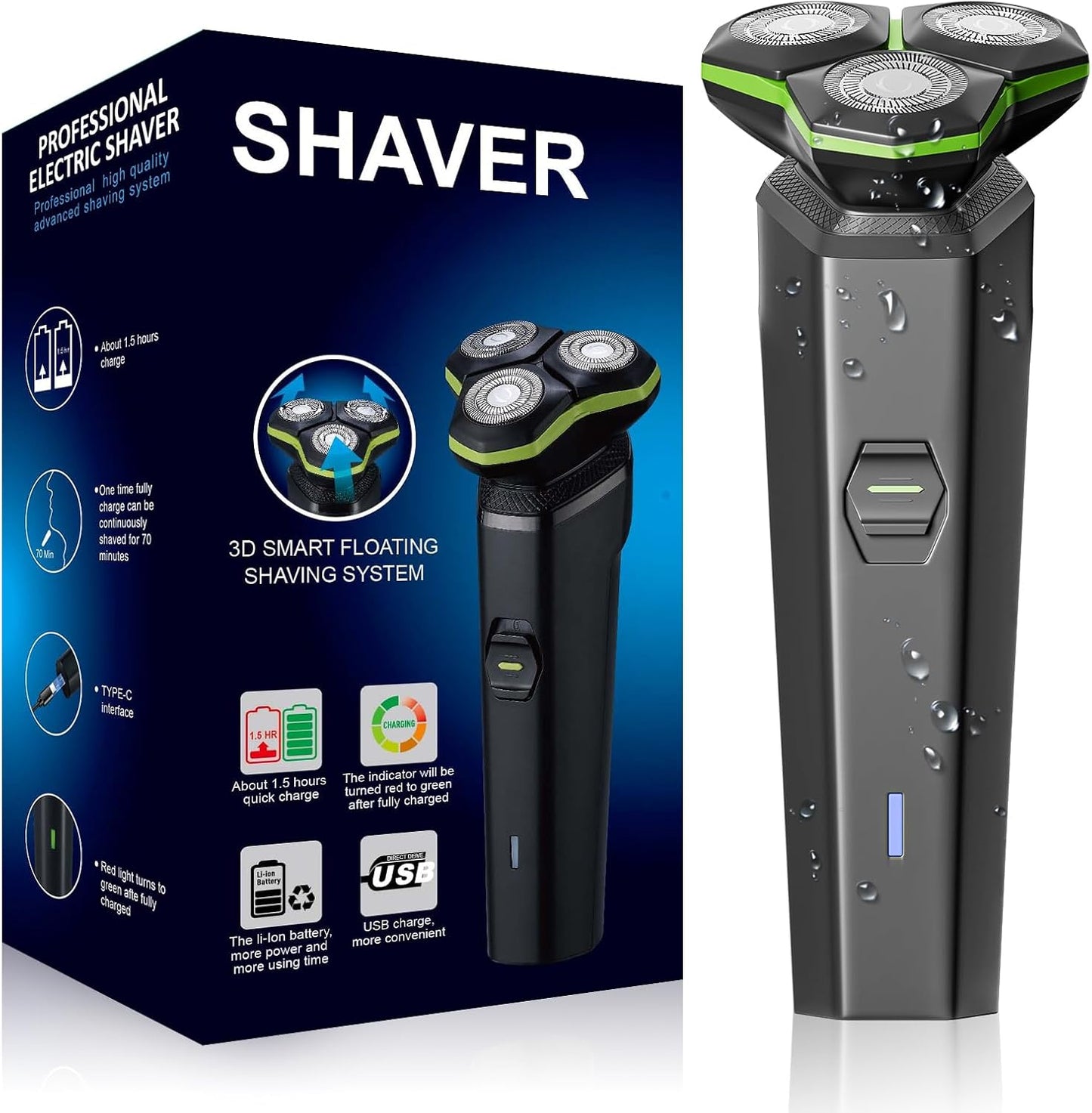 Skiennix Electric Razor for Men - 3D Floating Head with Magnetic Detachable Feature | Perfect for Travel & Business