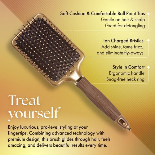 Olivia Garden Ceramic + Ion Nano Thermic Hair Brush - Ultimate Heat Protection & Styling