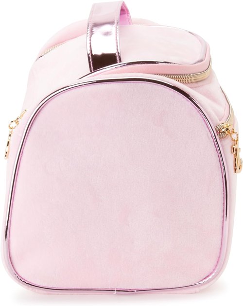 Juicy Couture Pink Makeup Bag - Velour Organizer with Rhinestones for Travel Essentials