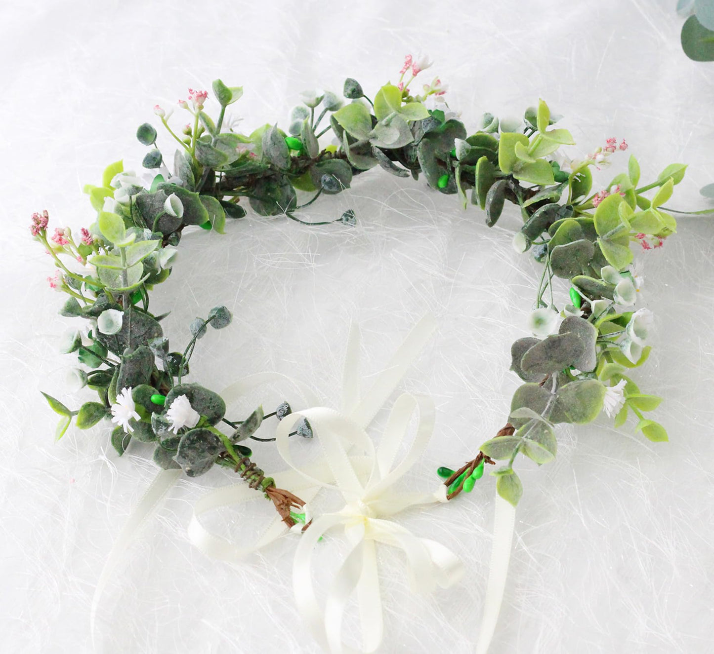 LLinfflr Fairy Floral Crown Even Headband Flower Headpiece Woodland Forest Circlet for Women Girls Bridal Wedding Prom Halloween Renaissance Cosplay Photo