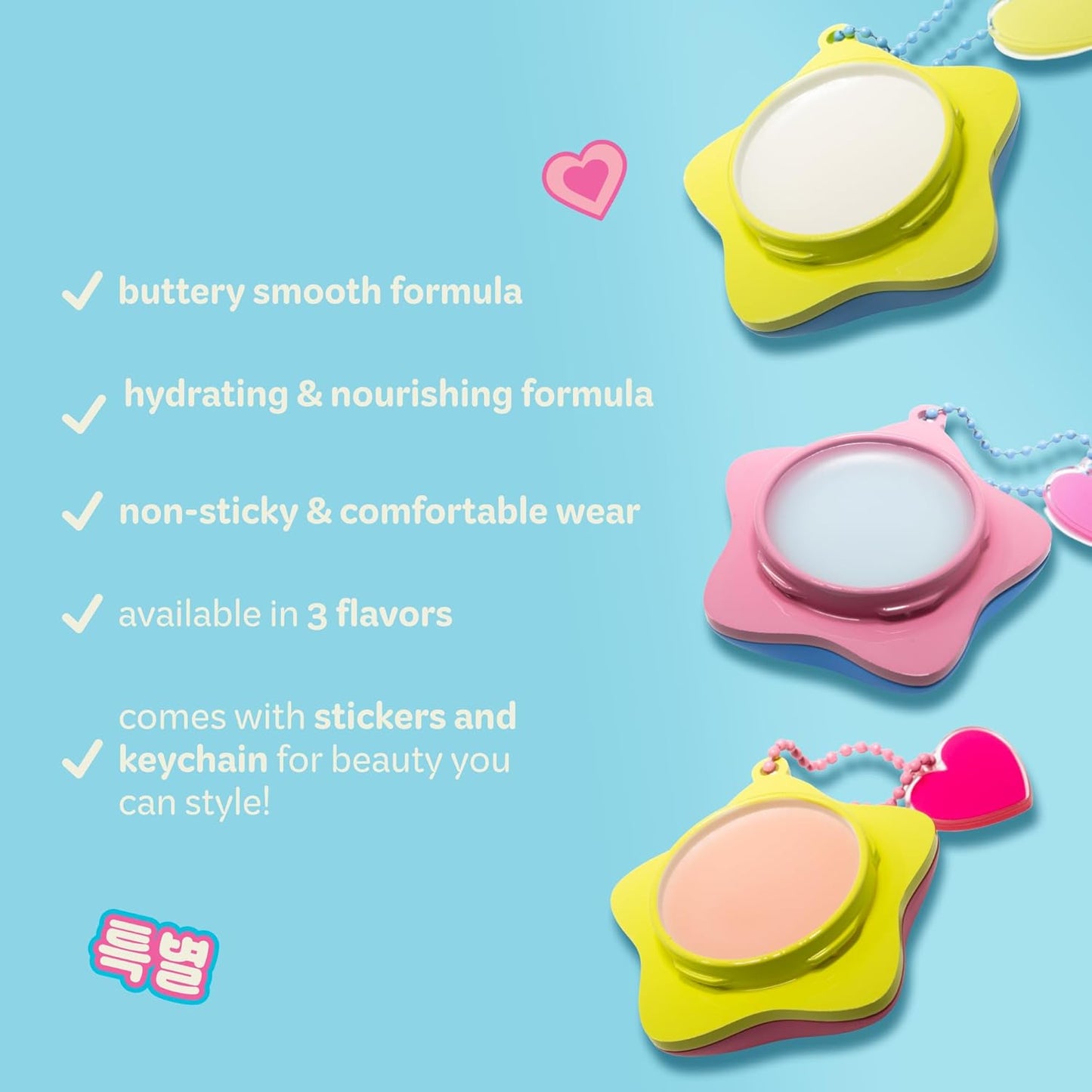 The Crème Shop Plush Pout Lip Butter Balm Key Chain Charm - Hydrating Korean Formula with Peptides & Squalane | Mint