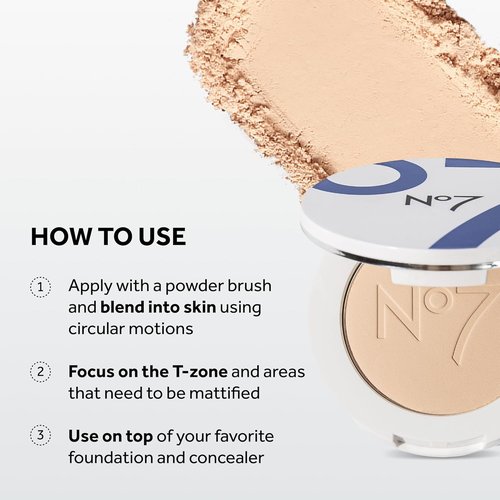 No7 Lift & Luminate Triple Action Powder - Light | Pressed Makeup Setting Powder for a Flawless Finish (10g)