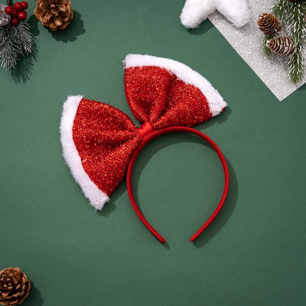 Madison Tyler Oversized Christmas Bow Headbands for Girls | Cute Soft Accessories for Christmas Party | Holiday Gifts for Kids and Women