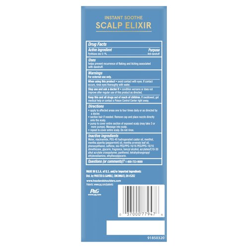 Head & Shoulders Royal Oils Scalp Elixir Treatment, Formulated with Cooling Menthol and Peppermint Oil for Instant Scalp Soothe and Hydration, 4.2 fl oz