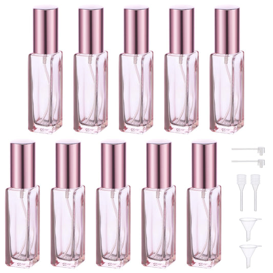 Segbeauty 10ML Refillable Perfume Bottle, 10 Packs Fine Mist Atomizer Sprayer for Perfume, Empty Glass Spray Bottle Mini Portable Travel Perfume Atomizer Toiletries Fragrance Scent Pump Dispenser