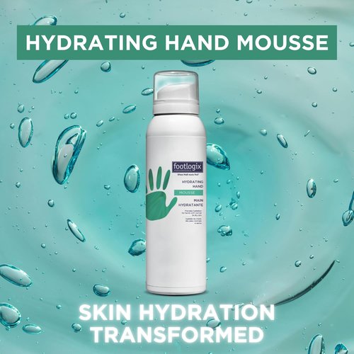 Footlogix Hydrating Hand Mousse - Deep Hydration with Dermal Infusion Technology® | Fast-Absorbing Urea Formula | 4.23 oz/119.9 g