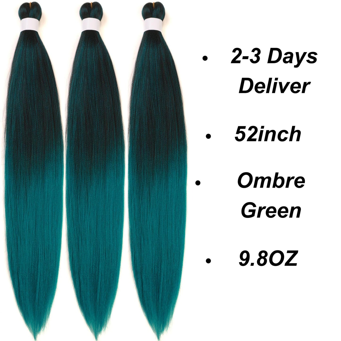 Green Braiding Hair Pre stretched Braids Braiding Hair Extensions