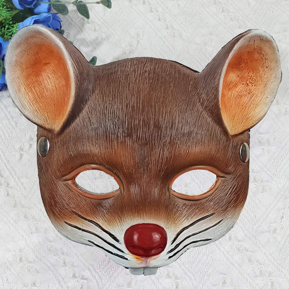 NOLITOY Rat Head Masks Animal Mouse Masks for Halloween Costume Party Props Brown