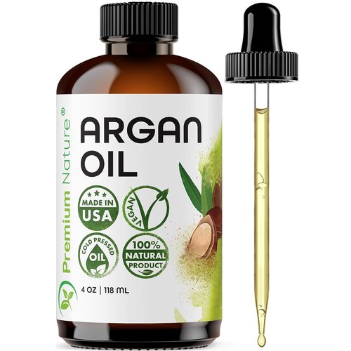 Premium Nature Argan Oil - 100% Pure Cold Pressed Hair Serum for Growth & Moisturizing | 4 oz