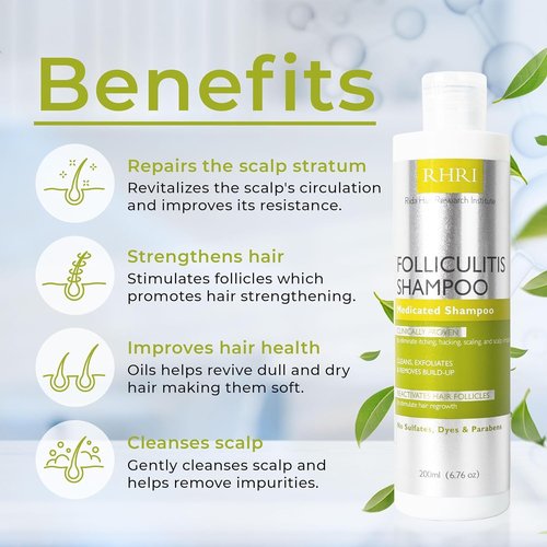 Folliculitis Shampoo - Antifungal Treatment for Seborrheic Dermatitis & Dandruff | Soothes Itchy Scalp