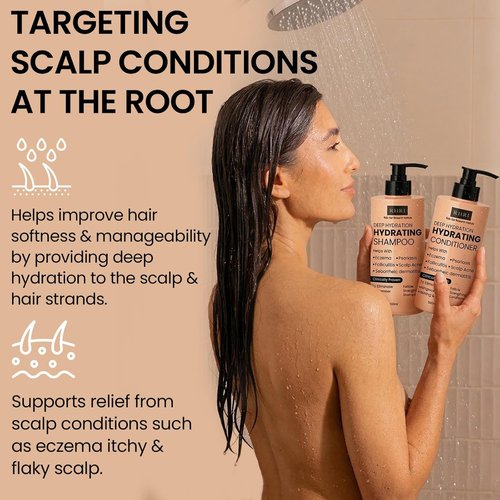Hydrating Shampoo & Conditioner Set by [Brand Name] - 34 OZ for Dry, Damaged & Oily Hair | Strengthens Roots & Reduces Breakage