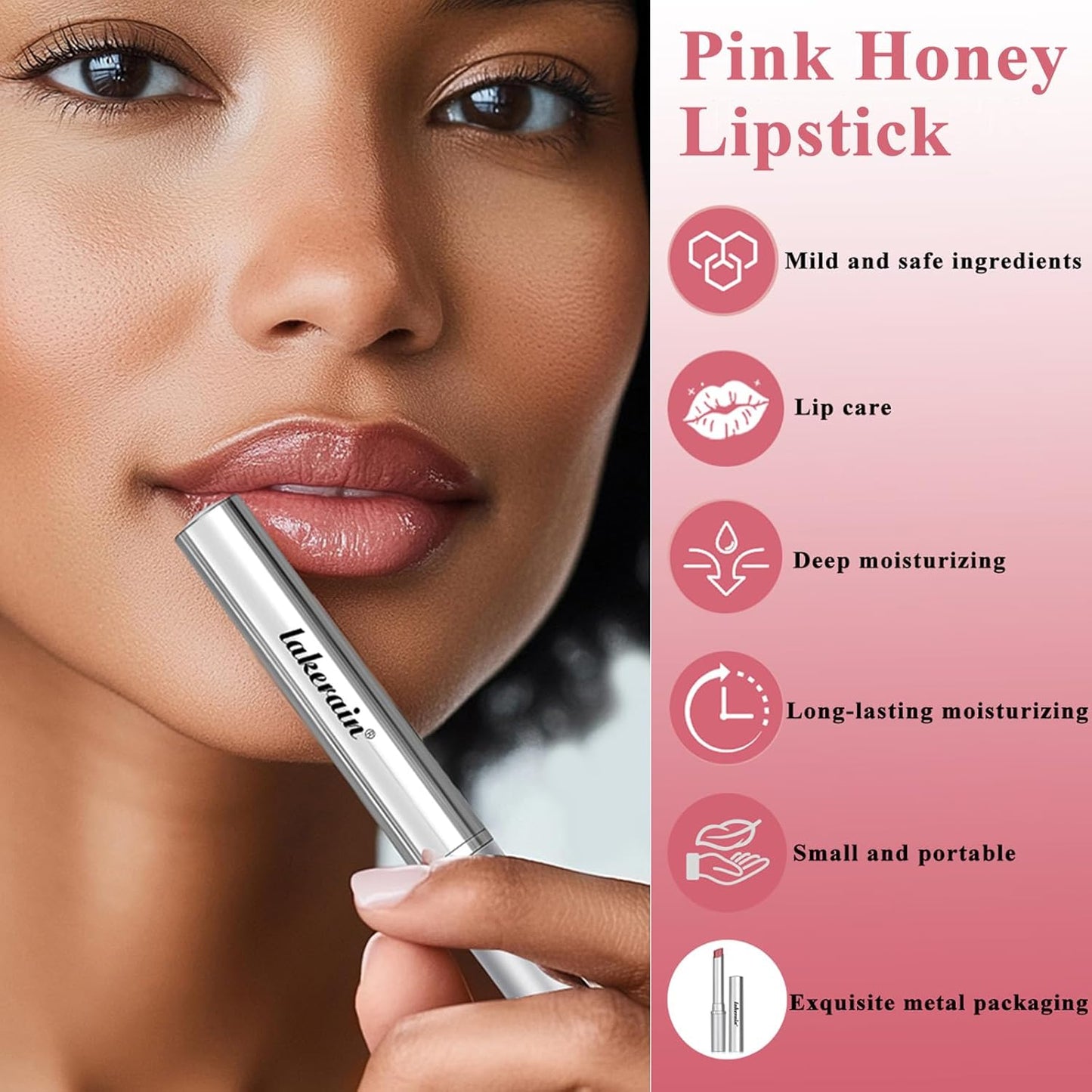 Sheeyoon Honey Lipstick - Hydrating Tinted Lip Balm with Sheer Formula | Natural Glossy Finish (2 Pcs Pink)