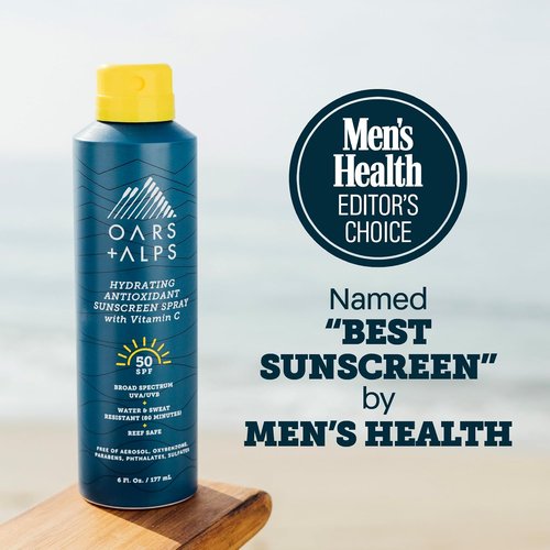 Oars + Alps SPF 50 Sunscreen Spray - Fast-Absorbing, Lightweight & Non-Greasy | 6 Oz, 2 Pack, Hawaii Reef Compliant