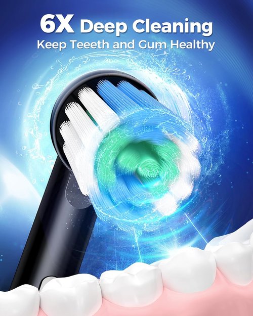 Rotating Electric Toothbrush - 8 Brush Heads, 3 Modes, Rechargeable with Smart Timer & 45-Day Battery Life