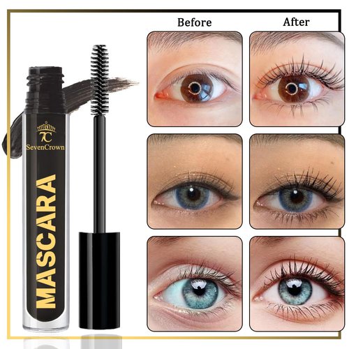 7C SEVENCROWN Mascara Black False Lash Effect | Dramatic Volume and Length waterproof & Vegan & Cruelty Free