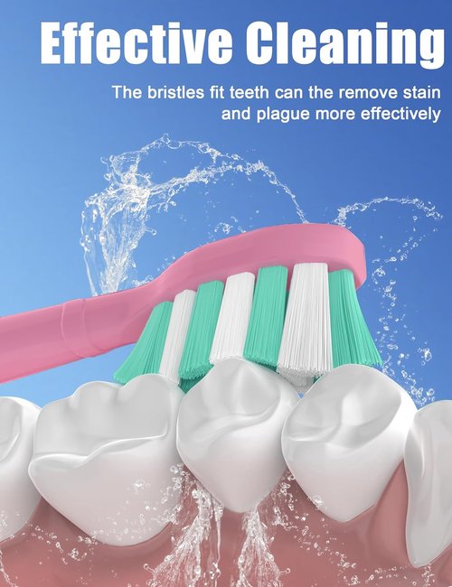 Philips Sonicare Toothbrush Replacement Heads - Plaque Control, Simply Clean, 10 Pack, Pink