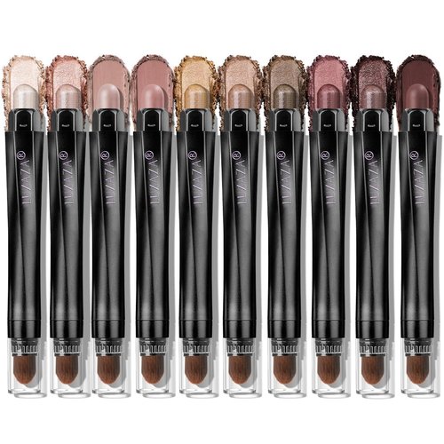 LUXAZA PRO Brown Eyeshadow Stick Makeup Set | 10PCS Neutral Shimmer & Matte Palette - Espresso