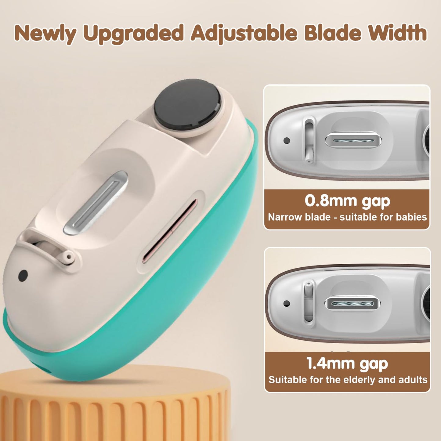Electric Nail Clipper, Adjustable Blade Opening for Thick Nails, Electric Nail Clippers for Seniors & Adults, Baby Electric Nail Trimmer, Automatic Nail Clipper for Fingernail & Toe (Upgraded White)